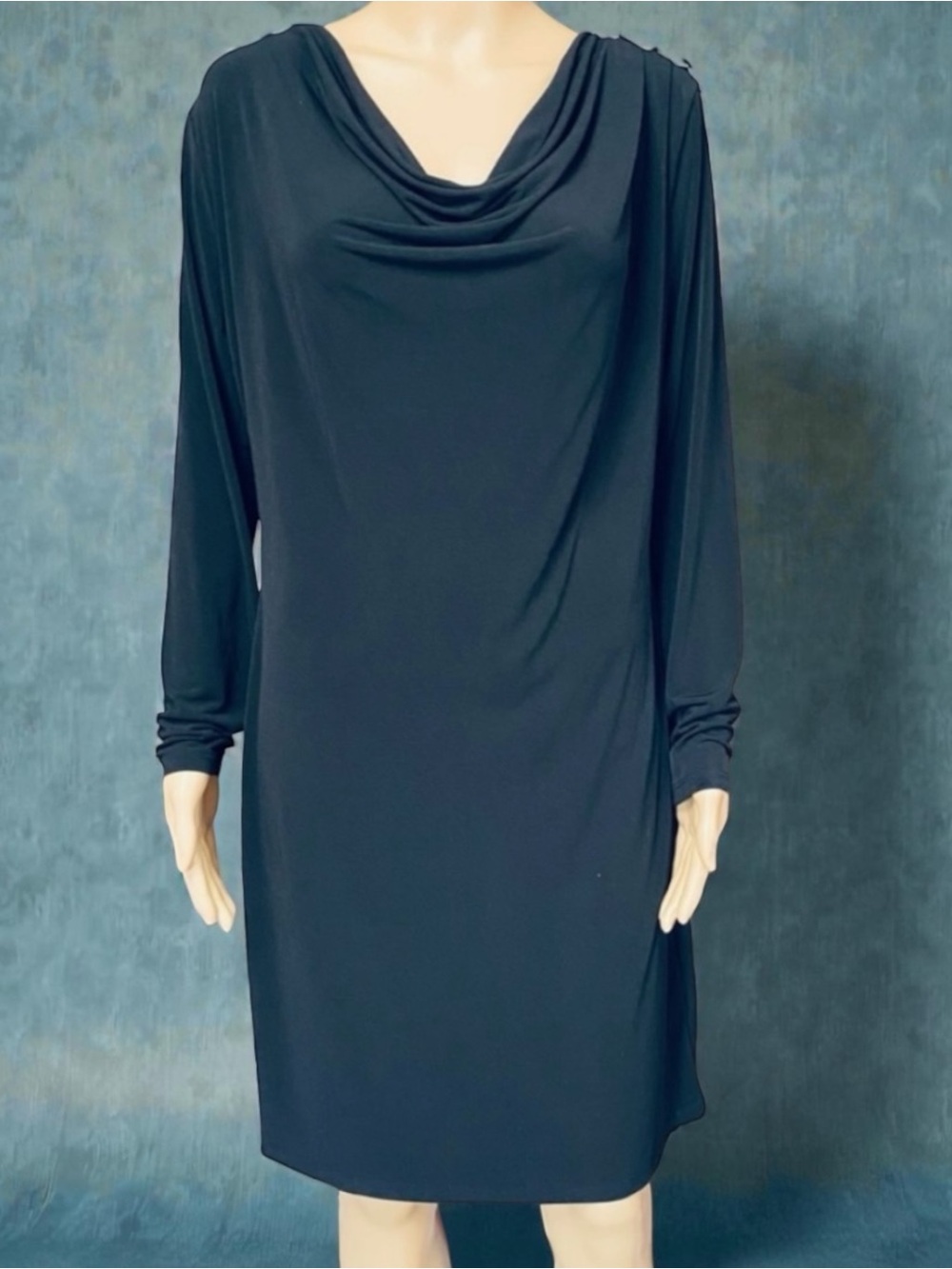 Classic Black Cowl Neck Women’s Dress